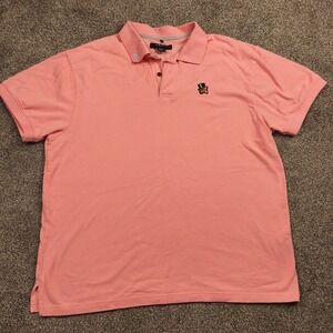 AKOO Fox Logo Polo Shirt Coral Streetwear Hip Hop Size 3XL
